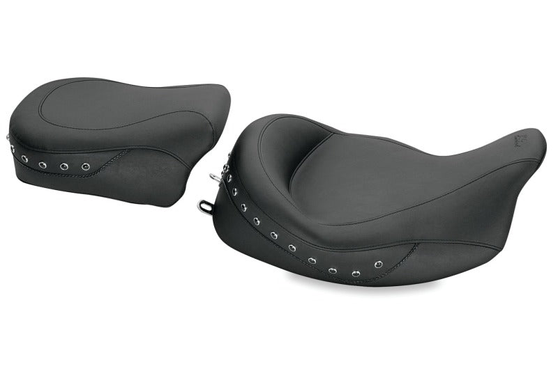 Mustang Motorcycle Mustang 2008-2021 Harley Electra Glide,Rd Glide,Rd King,Street Glide Solo Seat w/Blk Pearl Studs- Black - 76069