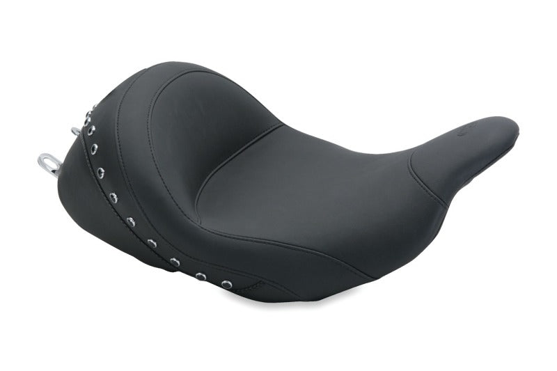 Mustang Motorcycle Mustang 2008-2021 Harley Electra Glide Std,Rd Glide,Rd King,Str Glide Lowdown Solo Seat w/Studs - Black - 76082