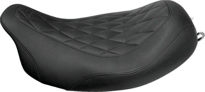 Mustang Motorcycle Mustang 2008-2021 Harley Electra Glide Std,Rd Glide,Rd King,Str Glide Solo Seat Diamond Stitch - Brown - 76694