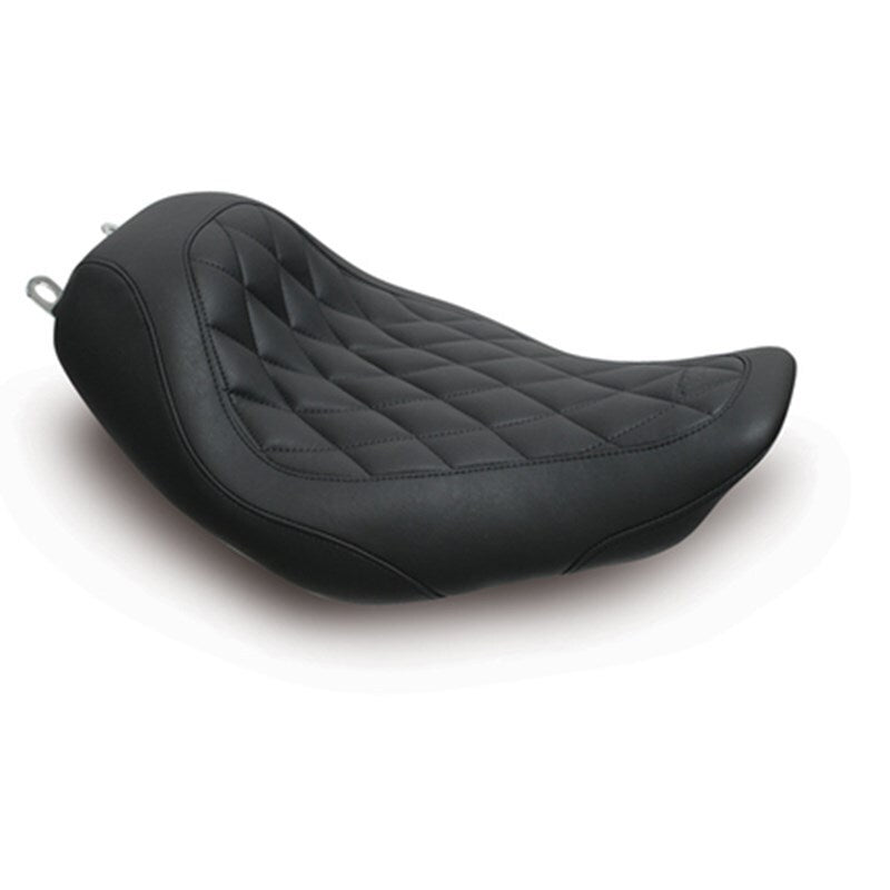 Mustang Motorcycle Mustang 2008-2021 Harley Electra Glide Std,Rd Glide,Rd King,Str Glide Solo Seat Diamond Stitch -Brown - 76735