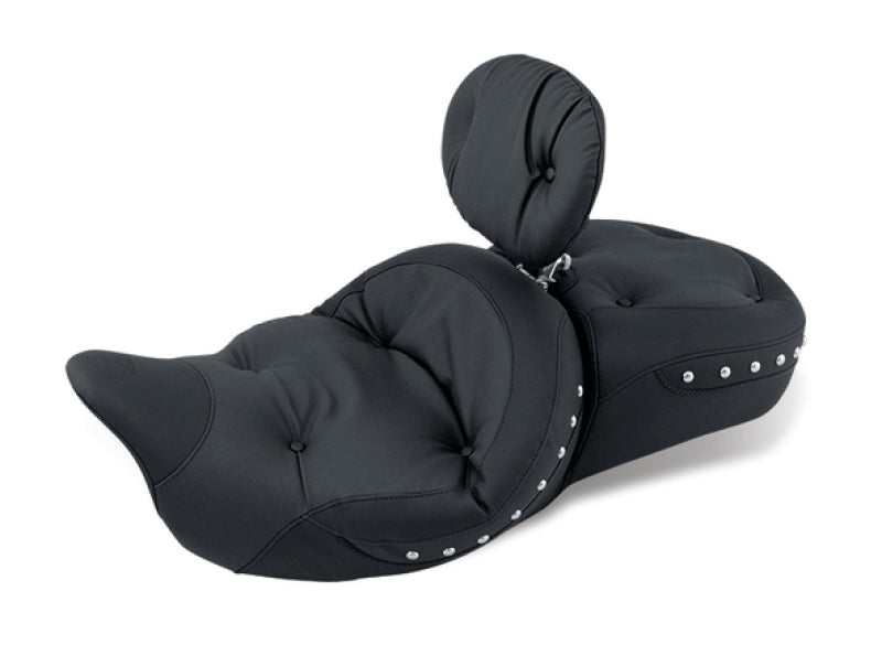 Mustang Motorcycle Mustang 2008-2021 Harley Electra Glide Std,Rd Glide,Rd King,Str Glide Touring 1PC Seat w/Studs - Black - 79608