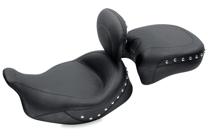 Mustang Motorcycle Mustang 2008-2021 Harley Electra Glide Std,Rd Glide,Rd King,Str Glide Touring Solo Seat w/Studs -Black - 79447