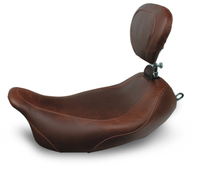 Mustang Motorcycle Mustang 2008-2021 Harley Electra Glide Std,Rd Glide,Rd King,Str Glide Wide Tripper Solo Seat - Brown - 79810