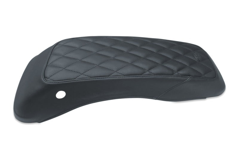 Mustang Motorcycle Mustang 2008-2021 Harley FL Touring Harley Saddlebag Lid Covers Diamond Stitch - Black - 77639