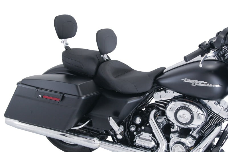 Mustang Motorcycle Mustang 2008-2021 Harley FL Touring Recessed Passenger Seat with Backrest - Black - 79676