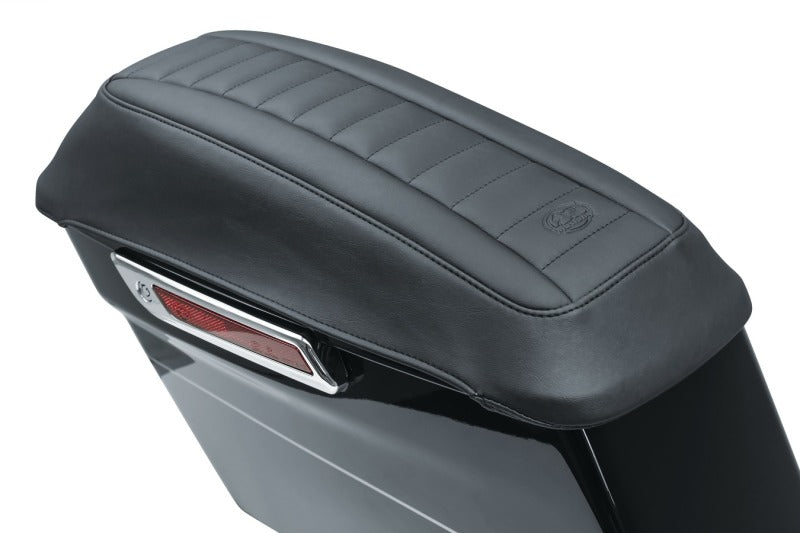 Mustang Motorcycle Mustang 2008-2021 Harley FL Touring Saddlebag Lid Covers Deluxe - Black - 77640