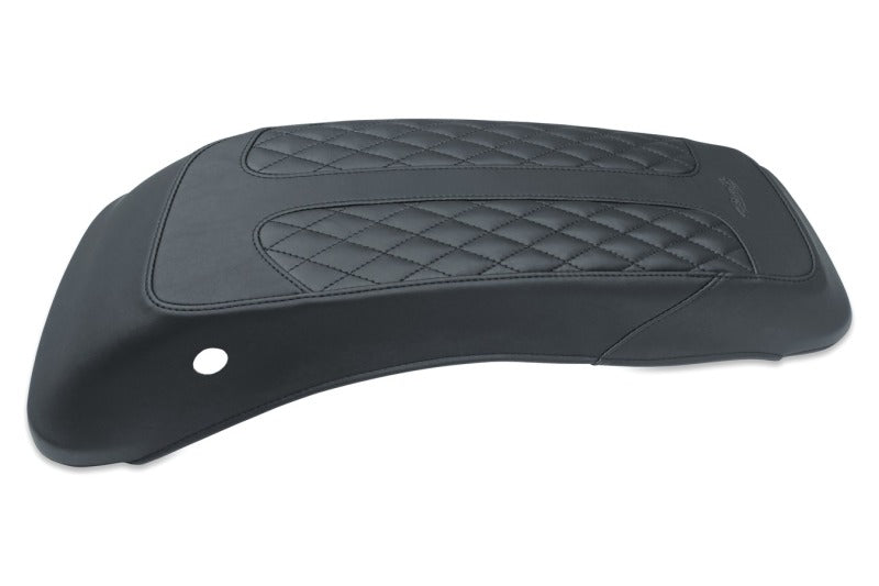 Mustang Motorcycle Mustang 2008-2021 Harley FL Touring Saddlebag Lid Covers Diamond Stitch - Black - 77641