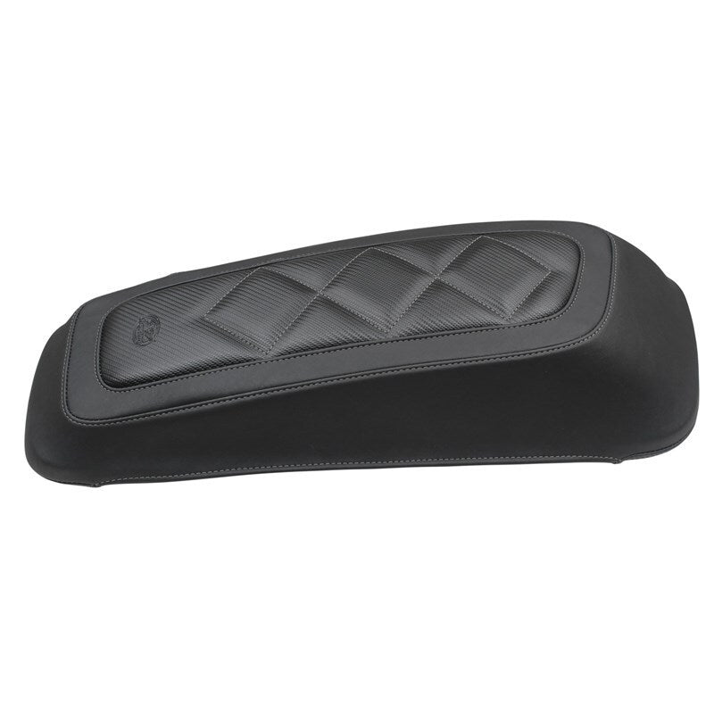Mustang Motorcycle Mustang 2008-2021 Harley FL Touring Saddlebag Lid Covers Diamond Stitch - Black - 77643