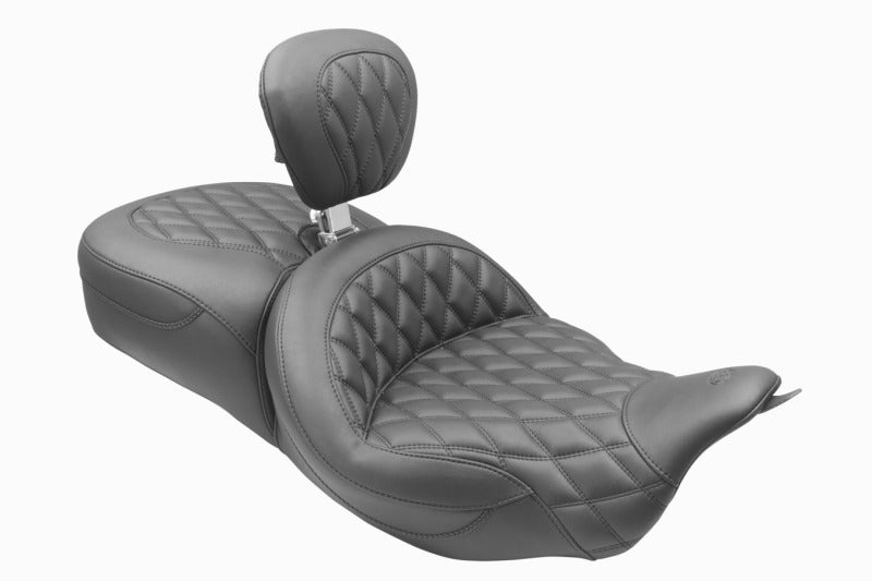 Mustang Motorcycle Mustang 2008-2025 Harley FL Touring Rd King Sp, Rd Glide Ltd, Dble Diamond ST Backrest - Black - 89556