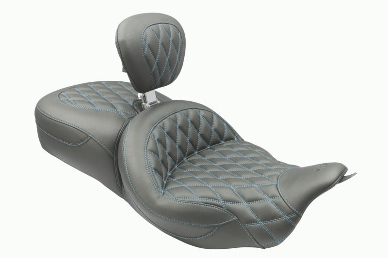 Mustang Motorcycle Mustang 2008-2025 Harley FL Touring Rd King Sp, Rd Glide Ltd, Dble Diamond ST Backrest - Black/SB - 89556SB