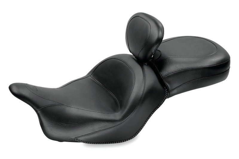 Mustang Motorcycle Mustang 2009-2013 Kawasaki Vulcan 1700 Classic Std Touring 1PC Seat w/Driver Backrest - Black - 79635