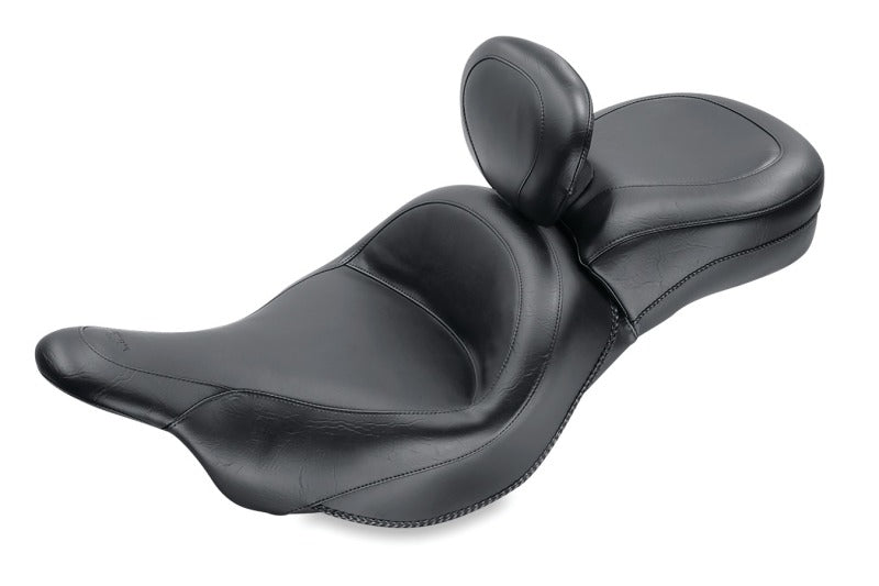 Mustang Motorcycle Mustang 2009-2021 Kawasaki Vulcan 1700 Voyager, Nomad Touring 1PC Seat w/Driver Backrest - Black - 79631