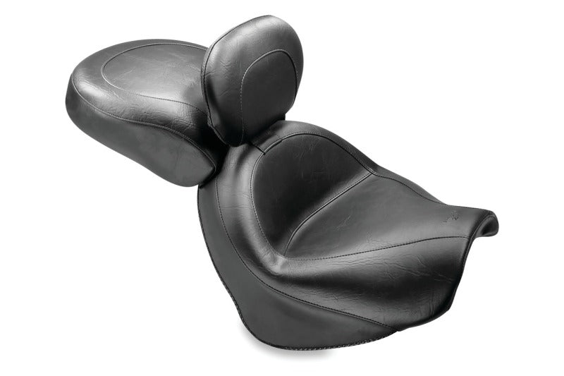 Mustang Motorcycle Mustang 2009-2021 Suzuki Boulevard C50/C50T Standard Touring 2PC Seat w/Driver Backrest - Black - 79621