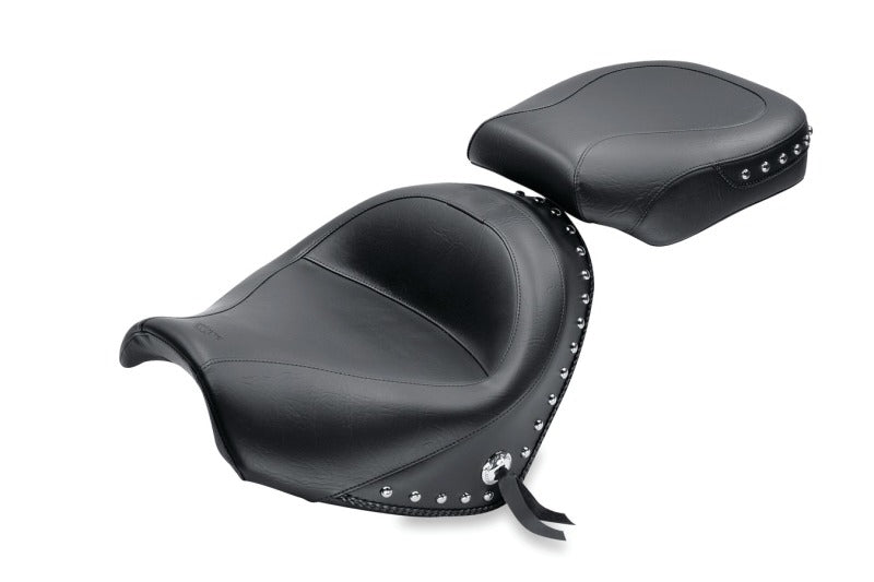 Mustang Motorcycle Mustang 2009-2021 Suzuki Boulevard C50 & C50T Standard Touring 2PC Seat w/Studs - Black - 76060