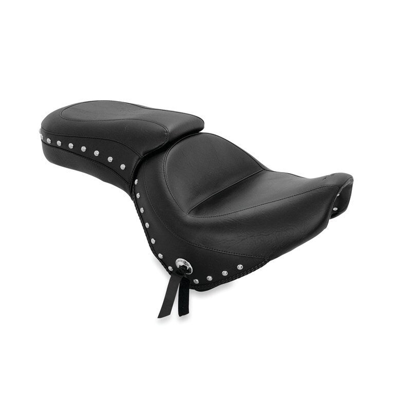 Mustang Motorcycle Mustang 2010-2013 Honda VT1300C Sabre,2010-2016 Stateline,2010-2015 Interstate 1PC Seat w/Studs - Black - 76640