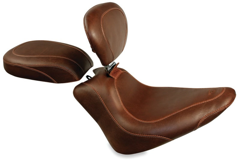 Mustang Motorcycle Mustang 2011-2013 Harley Blackline, 2012-2017 Slim/Slim S Tripper Passenger Seat - Distressed Brown - 76765