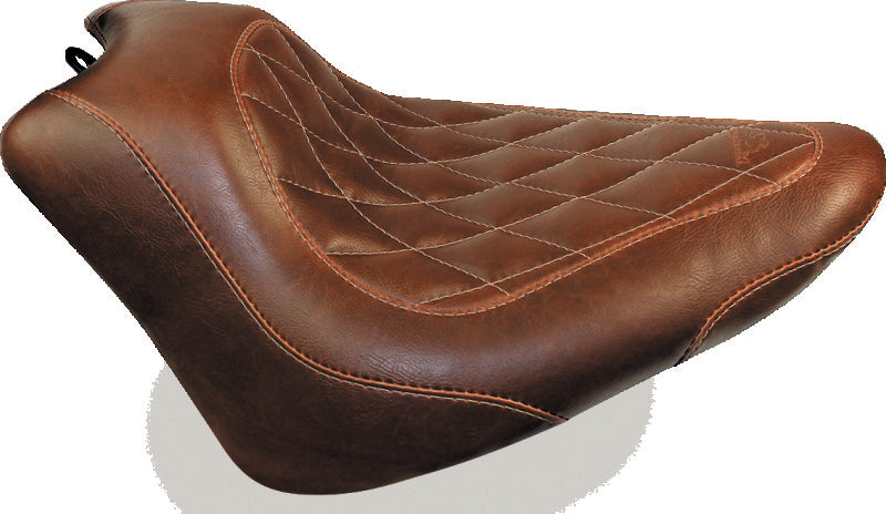 Mustang Motorcycle Mustang 2011-2013 Harley Blackline, 2012-2017 Slim/Slim S Tripper Solo Seat Diam Stitch - Distressed Brown - 76766