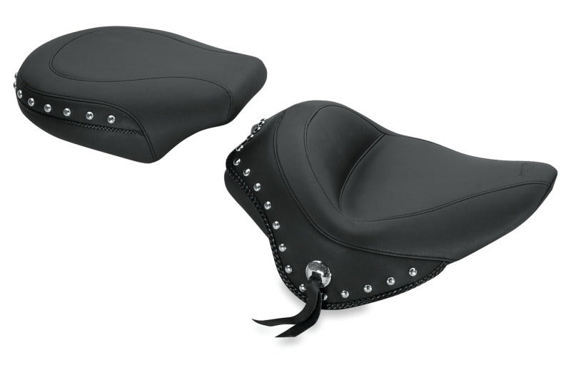 Mustang Motorcycle Mustang 2011-2013 Harley Blackline,2012-2017 Slim/Slim S Wide Stud Touring Solo Seat w/Studs - Black - 76750