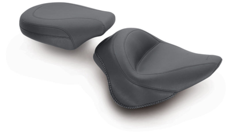 Mustang Motorcycle Mustang 2011-2013 Harley Blackline, 2012-2017 Slim/Slim S Wide Touring Passenger Seat - Black - 76799