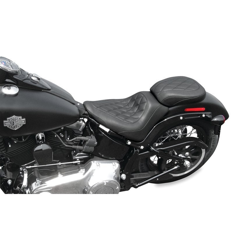 Mustang Motorcycle Mustang 2011-2013 Harley Blackline, 2012-2017 Slim,Slim S Wide Tripper Solo Seat Diamond Stitch - Black - 76762