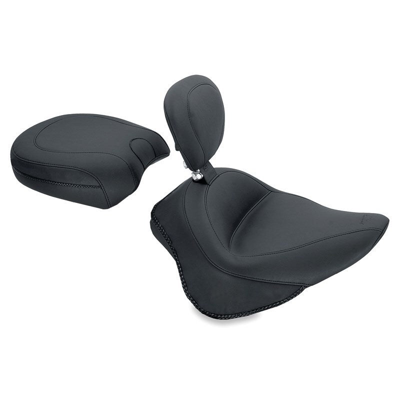 Mustang Motorcycle Mustang 2011-2013 Harley Blackline,2012-2017 Slim/Slim S Wide Vint Touring Recessed Passenger Seat - Black - 79743