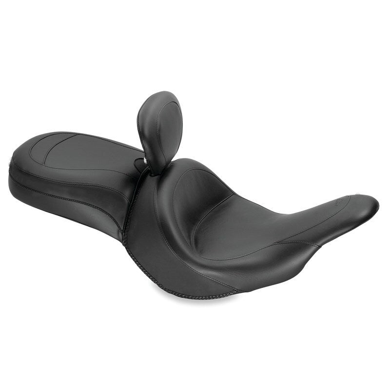 Mustang Motorcycle Mustang 2011-2019 Kawasaki Vulcan 1700, Vaquero Std Touring 1PC Seat w/Driver Backrest - Black - 79686