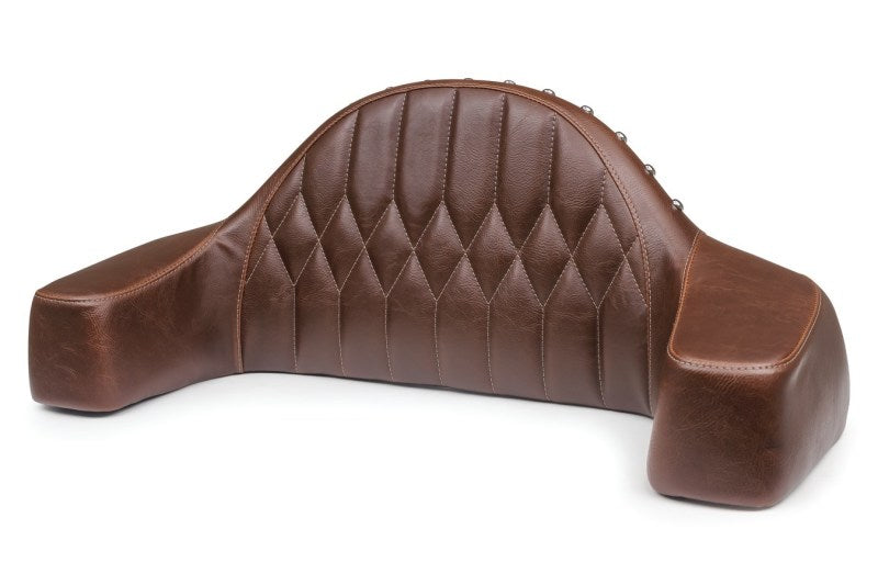 Mustang Motorcycle Mustang 2014-2021 Indian Chieftain,Chief,Dk Horse,Roadmaster,Vint Pass Backrest w/Diam Stitch - Brown - 76021