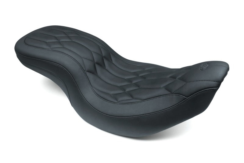 Mustang Motorcycle Mustang 2014-2021 Indian Chieftain,Chief,Roadmaster,Vt Wide Tripper 1PC Seat w/Diamond Stitch - Black - 75397