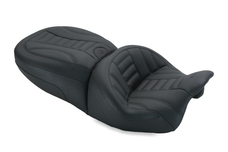 Mustang Motorcycle Mustang 2015-2021 Harley Freewheeler Standard Touring Deluxe 1PC Seat - Black - 79594