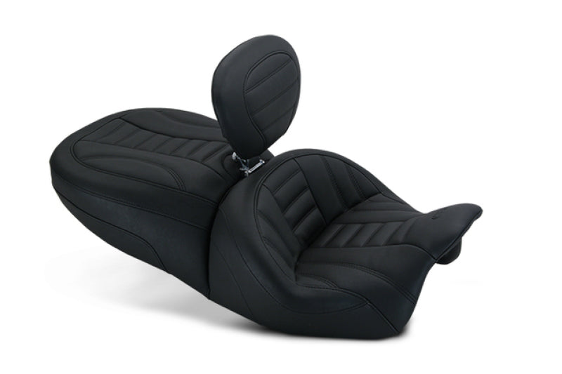 Mustang Motorcycle Mustang 2015-2021 Harley Freewheeler Touring Forward Deluxe 1PC Seat w/Driver Backrest - Black - 79593