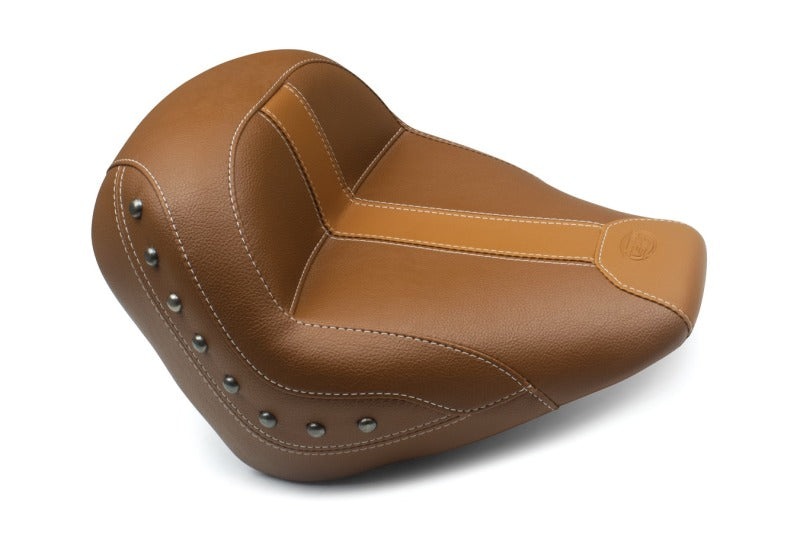 Mustang Motorcycle Mustang 2015-2021 Indian Scout Standard Touring Solo Seat w/Studs - Brown - 75389MV