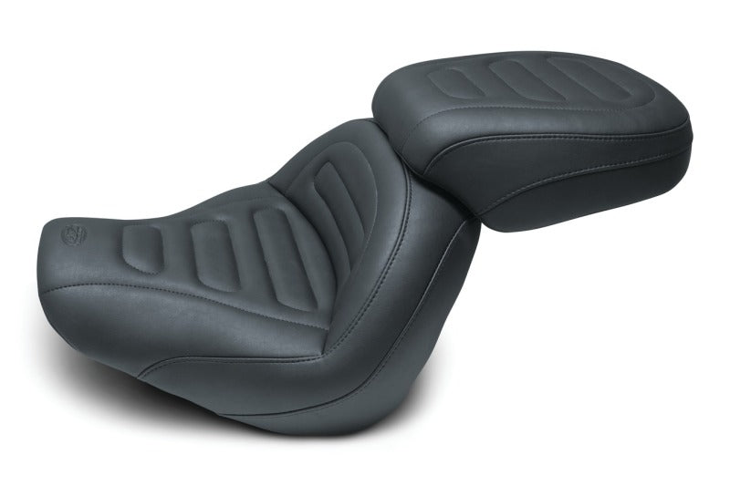 Mustang Motorcycle Mustang 2018-2021 Harley Fat Bob Standard Touring Passenger Seat Trapezoid - Black - 75888