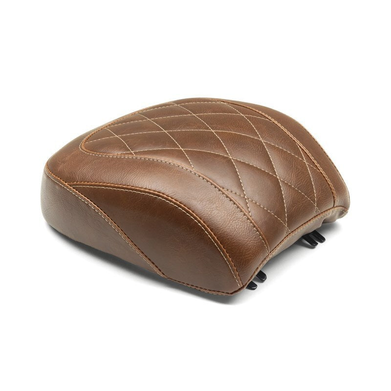 Mustang Motorcycle Mustang 2018-2021 Harley Fat Boy Wide Tripper Passenger Seat Diamond Stitch - Brown - 83024
