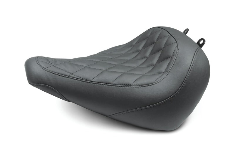 Mustang Motorcycle Mustang 2018-2021 Harley Fat Boy Wide Tripper Solo Seat Diamond Stitch - Black - 83026