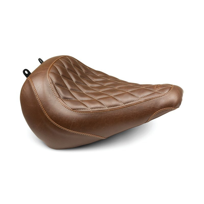 Mustang Motorcycle Mustang 2018-2021 Harley Fat Boy Wide Tripper Solo Seat Diamond Stitch - Brown - 83023
