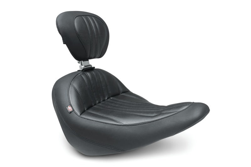 Mustang Motorcycle Mustang 2018-2021 Harley Low Rider, Sport Glide Standard Touring Solo Seat w/Driver Backrest - Black - 79041