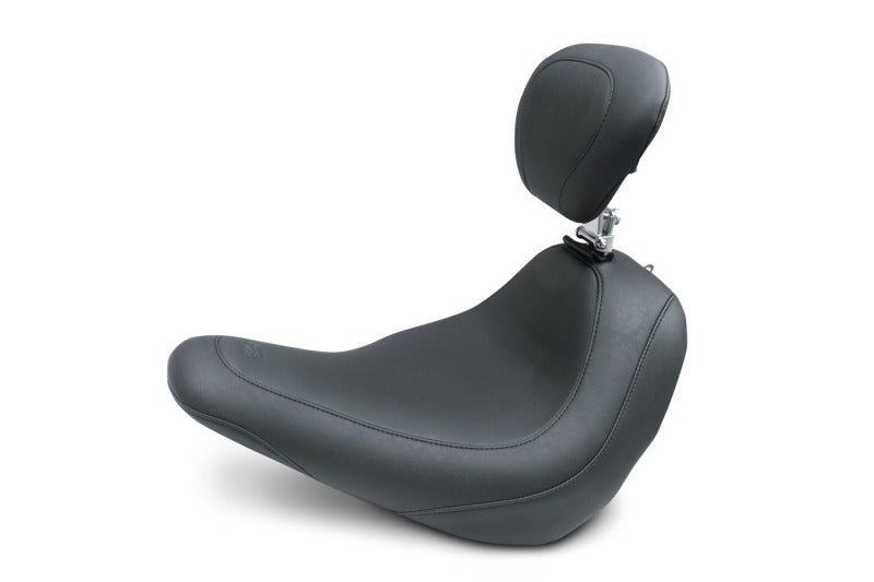Mustang Motorcycle Mustang 2018-2021 Harley Low Rider, Sport Glide Wide Tripper Solo Seat w/ Driver Backrest - Black - 79043