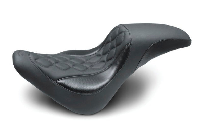 Mustang Motorcycle Mustang 2018-2021 Harley Softail Slim Tripper Fastback 1PC Seat - Black - 75065