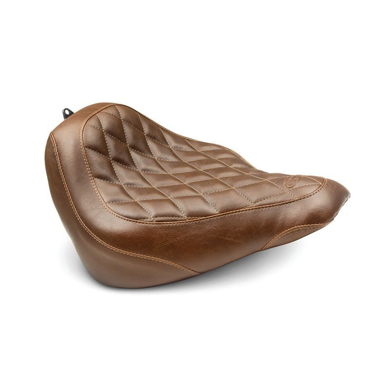 Mustang Motorcycle Mustang 2018-2021 Harley Softail Slim Wide Tripper Solo Seat Diamond Stitch - Brown - 83053