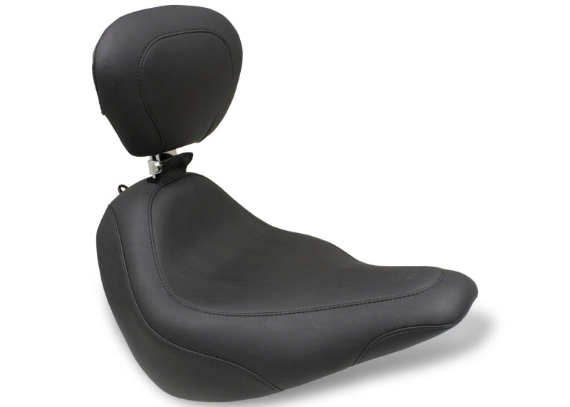 Mustang Motorcycle Mustang 2018-2021 Harley Softail Slim Wide Tripper Solo Seat w/Driver Backrest - Black - 79029