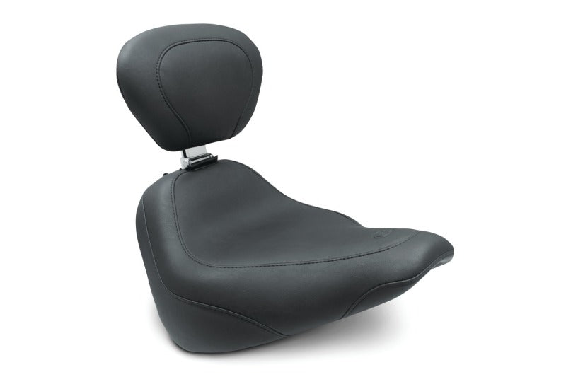 Mustang Motorcycle Mustang 2018-2021 Harley Street Bob Wide Tripper Solo Seat w/Driver Backrest - Black - 79493