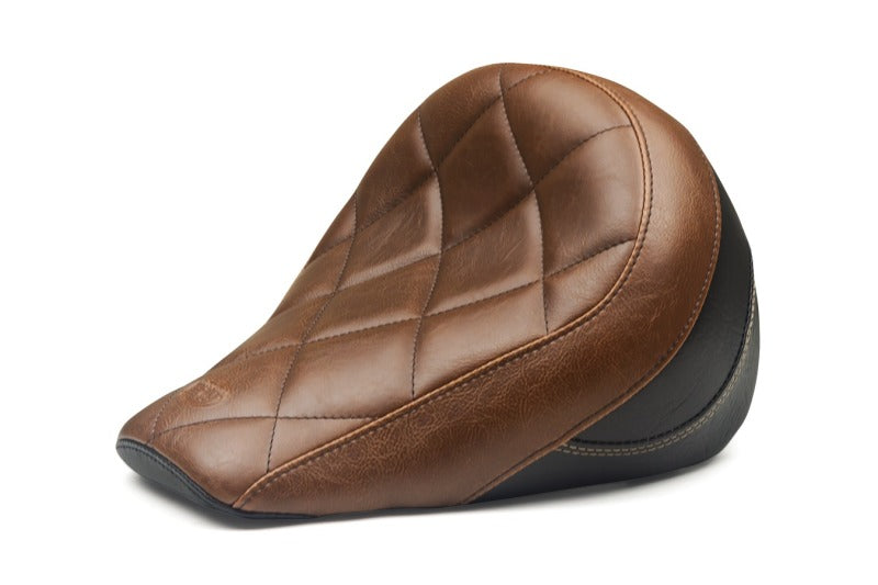 Mustang Motorcycle Mustang 2018-2021 Indian Scout Bobber Standard Touring Solo Seat Diamond Stitch - Brown - 76843