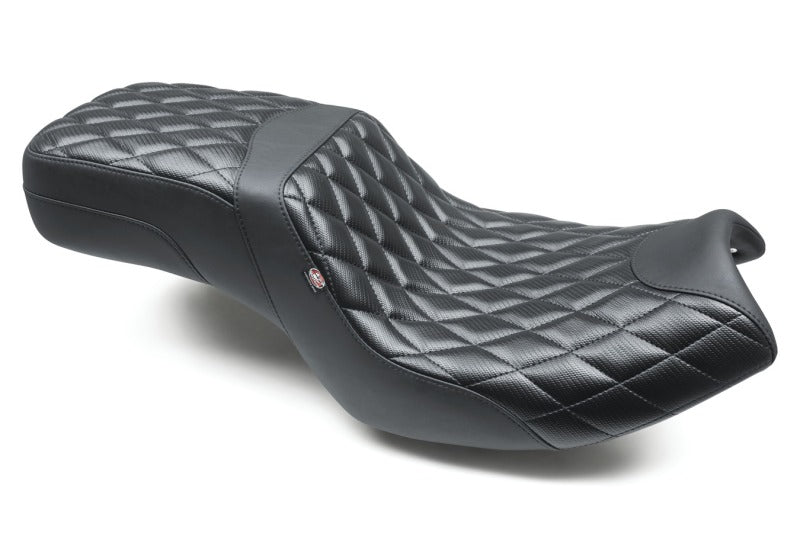 Mustang Motorcycle Mustang 2020-2022 Indian Challenger Squareback 1PC Seat w/ Diamond Stitch - Black - 82300
