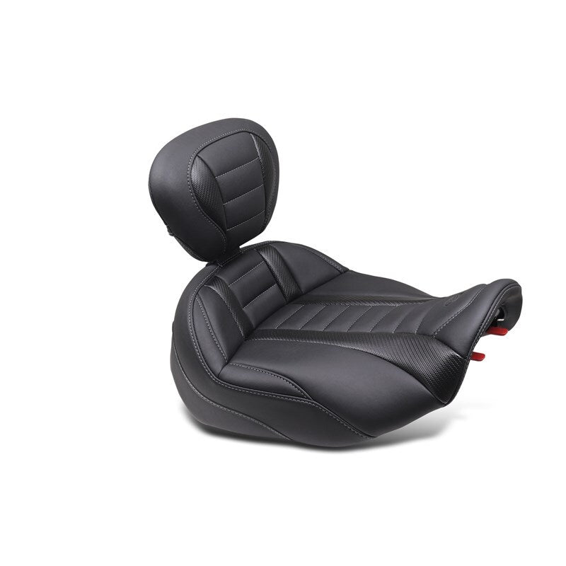 Mustang Motorcycle Mustang 2023-2024 HD CVO Rd Glide(ST), 2024 Rd Glide and Str Glide Pass Arm Backrest - Black/Gray Stitch - 88403GM