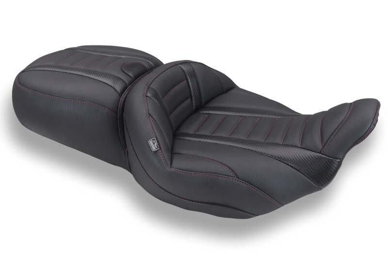 Mustang Motorcycle Mustang 2023-2026 Harley CVO Road Glide, Street Glide, Deluxe ST 1PC 2Up Blk w/ Dark Cherry Thread - 89480DC