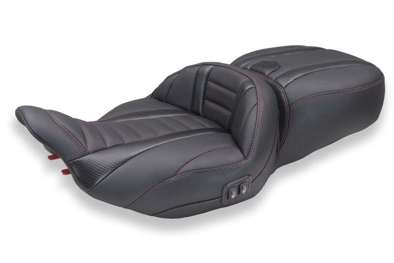 Mustang Motorcycle Mustang 2023-2026 Harley CVO Road Glide, Street Glide, Heated Deluxe ST 1pc 2Up Blk w/ D Cherry Thread - 89481DC