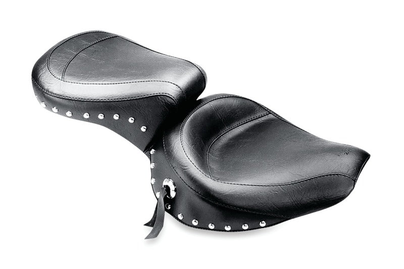 Mustang Motorcycle Mustang 2058-1984 Harley FX/FL Wide Touring 1PC Seat w/Studs - Black - 75511