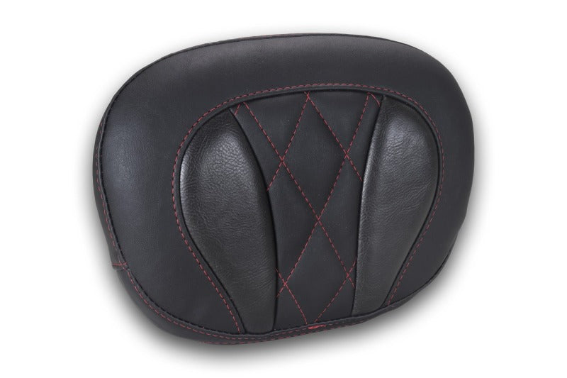 Mustang Motorcycle Mustang Deluxe Diamond Touring Sissy Bar Pad Black w/Dark Cherry Thread - 88450DC