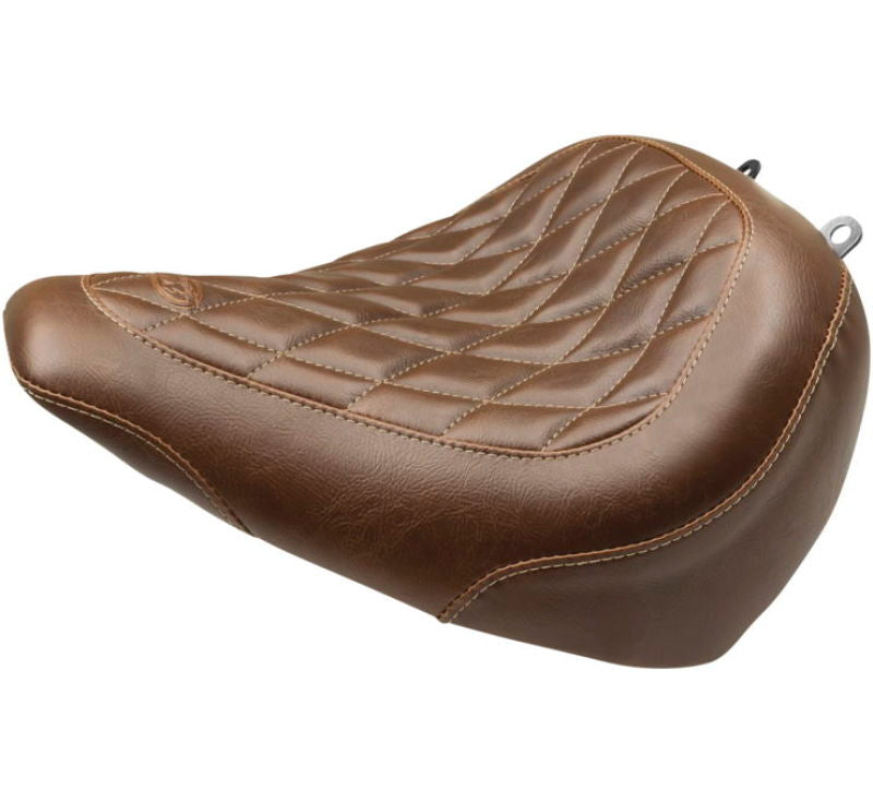 Mustang Motorcycle Mustang Harley Breakout Wide Tripper Solo Seat Diamond Stitch - Brown - 83059