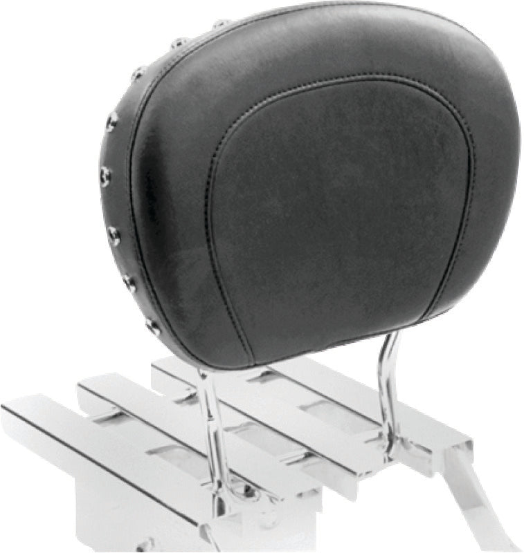 Mustang Motorcycle Mustang Harley FL Touring Sissy Bar Pad (12x9) w/Blk Pearl Studs - Black - 75320